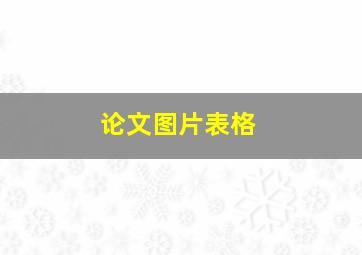 论文图片表格