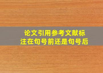 论文引用参考文献标注在句号前还是句号后