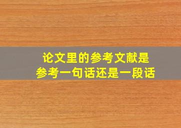 论文里的参考文献是参考一句话还是一段话