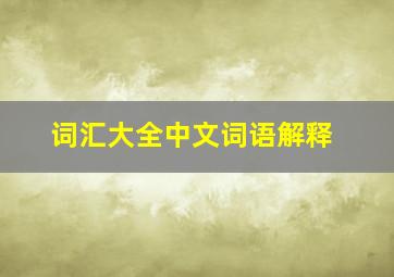 词汇大全中文词语解释