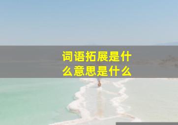 词语拓展是什么意思是什么