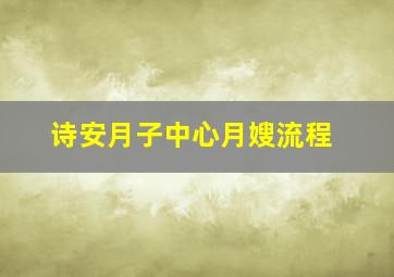 诗安月子中心月嫂流程