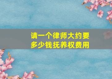 请一个律师大约要多少钱抚养权费用