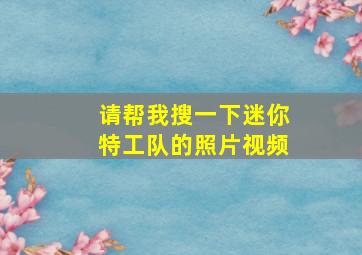 请帮我搜一下迷你特工队的照片视频