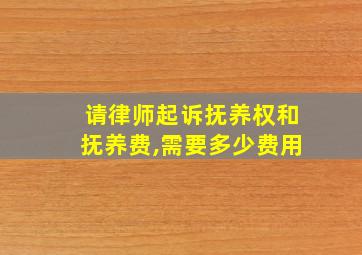 请律师起诉抚养权和抚养费,需要多少费用