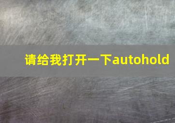 请给我打开一下autohold