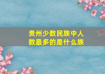 贵州少数民族中人数最多的是什么族