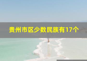 贵州市区少数民族有17个