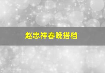 赵忠祥春晚搭档