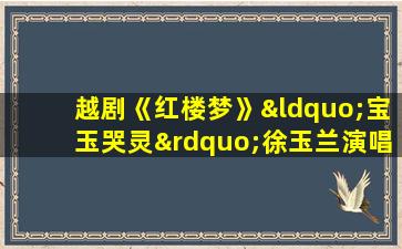 越剧《红楼梦》“宝玉哭灵”徐玉兰演唱,听得痛哭流涕!