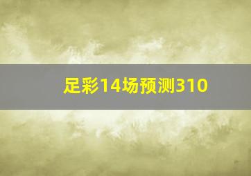 足彩14场预测310