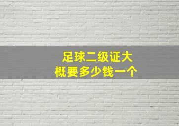 足球二级证大概要多少钱一个