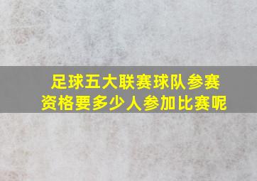 足球五大联赛球队参赛资格要多少人参加比赛呢