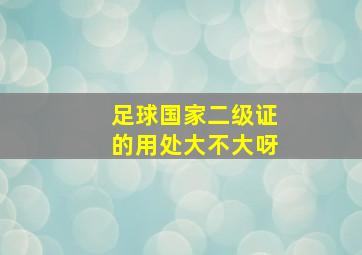 足球国家二级证的用处大不大呀