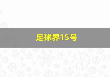 足球界15号