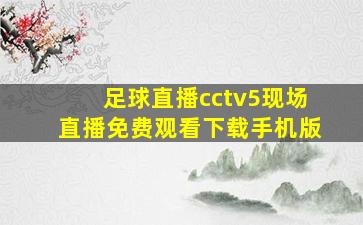 足球直播cctv5现场直播免费观看下载手机版