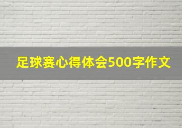 足球赛心得体会500字作文