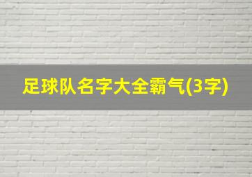 足球队名字大全霸气(3字)