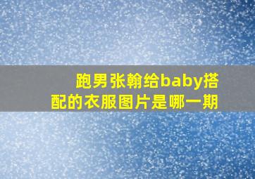 跑男张翰给baby搭配的衣服图片是哪一期