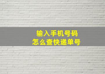 输入手机号码怎么查快递单号