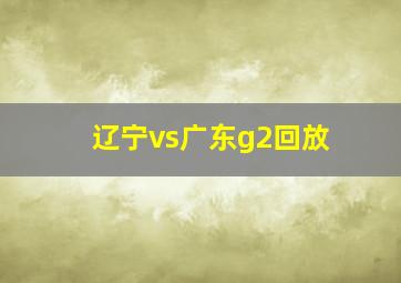 辽宁vs广东g2回放