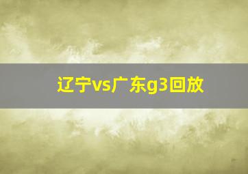 辽宁vs广东g3回放