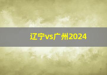 辽宁vs广州2024