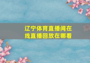 辽宁体育直播间在线直播回放在哪看