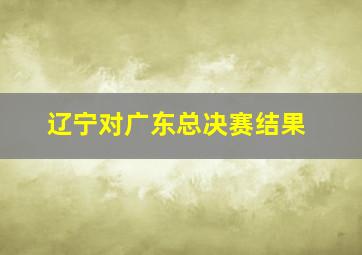 辽宁对广东总决赛结果