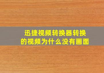 迅捷视频转换器转换的视频为什么没有画面