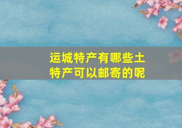 运城特产有哪些土特产可以邮寄的呢