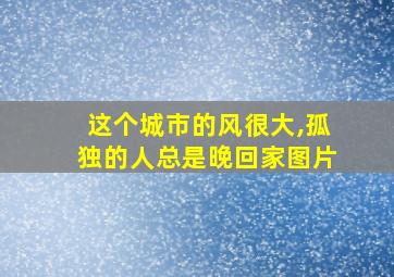 这个城市的风很大,孤独的人总是晚回家图片