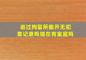 进过拘留所能开无犯罪记录吗现在有案底吗