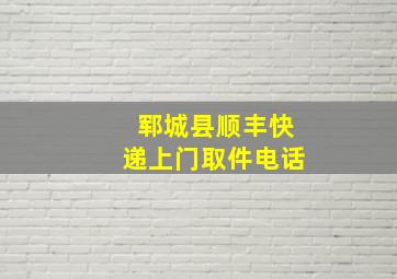 郓城县顺丰快递上门取件电话