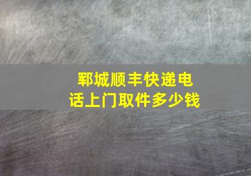 郓城顺丰快递电话上门取件多少钱