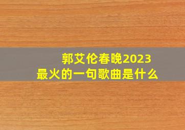 郭艾伦春晚2023最火的一句歌曲是什么