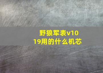 野狼军表v1019用的什么机芯