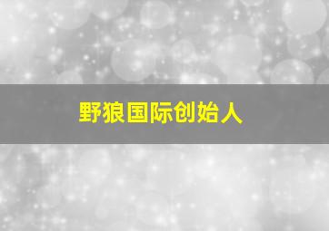 野狼国际创始人