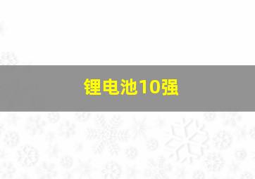 锂电池10强