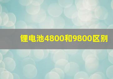 锂电池4800和9800区别