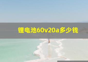 锂电池60v20a多少钱