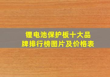 锂电池保护板十大品牌排行榜图片及价格表