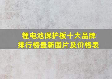 锂电池保护板十大品牌排行榜最新图片及价格表