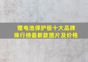 锂电池保护板十大品牌排行榜最新款图片及价格