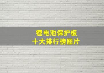 锂电池保护板十大排行榜图片