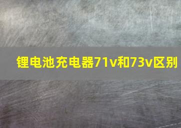 锂电池充电器71v和73v区别