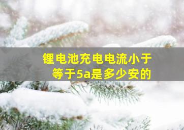 锂电池充电电流小于等于5a是多少安的