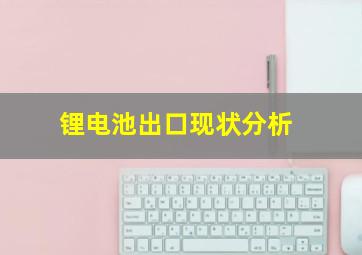 锂电池出口现状分析