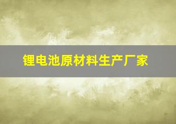 锂电池原材料生产厂家