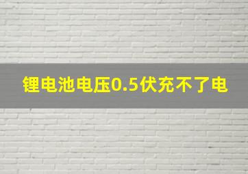 锂电池电压0.5伏充不了电